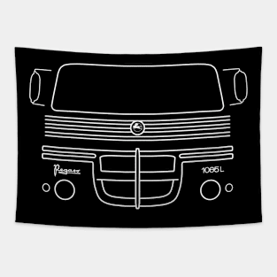 Classic 1960s-1970s Pegaso 1065 lorry white outline graphic Tapestry