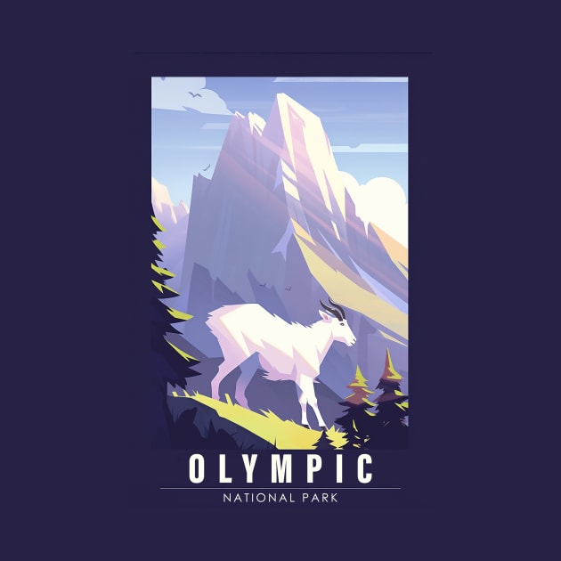 Olympic National Park Travel Poster by GreenMary Design