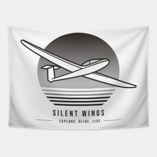 SILENT WINGS EXPLORE GLIDE LIVE Glider Pilot Sailplane Biplane aerial floating soaring Tapestry