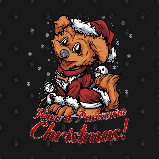 Christmas Dog Santa Suit Pawsome Christmas by GeekyFairy