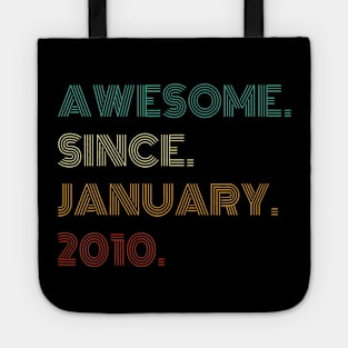 Years Old Awesome Since January 2010 14th Birthday Tote