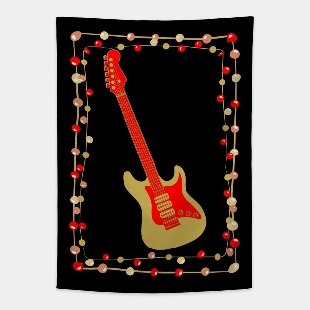 Christmas Electric Guitar Tapestry by AngelFlame