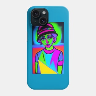 Day Glo Fluorescent Woman in Hat Phone Case