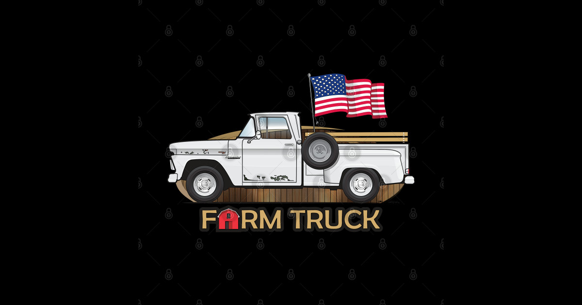 Farm TruckWhite First Gen C10 Sticker TeePublic