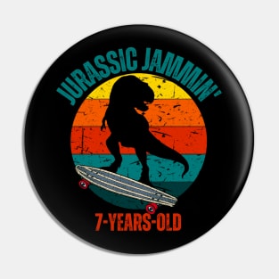 Jurassic Jammin' 7-Years-Old Boys Birthday Party Dinosaur Theme Pin