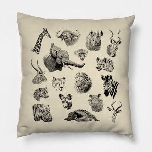 African Wildlife Safari Sightings Pillow