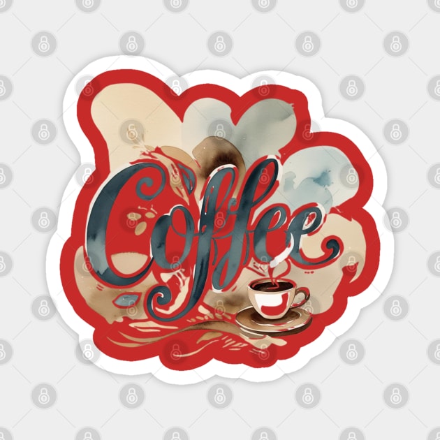 Coffee Writing Vibes Magnet by SR8891