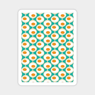 Retro Bubble Chain Pattern Teal, Orange Magnet