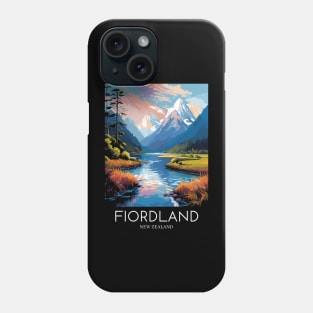 A Pop Art Travel Print of Fiordland National Park - New Zealand Phone Case