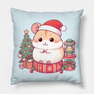 Cute Christmas Hamster Pillow