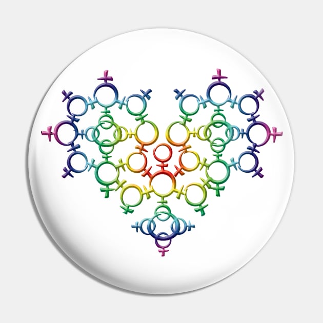 Gay Pride Female Heart Pin by House_Of_HaHa