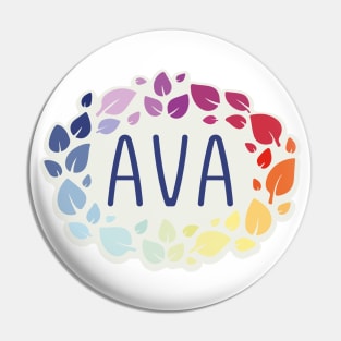 Ava name with colorful leaves Pin