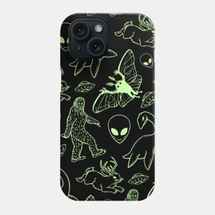 Cryptid Pattern with Green Lines Phone Case