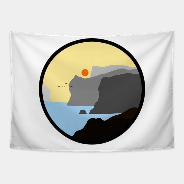 Minimalist Landscape - Cliffs Tapestry by The-Observatory