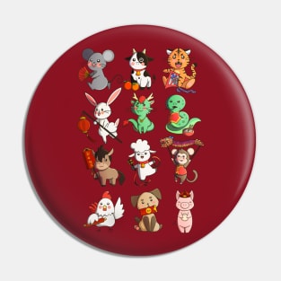 Lunar New Year Zodiac Animals Pin