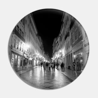 Strolling in Coimbra at Night - BW Pin