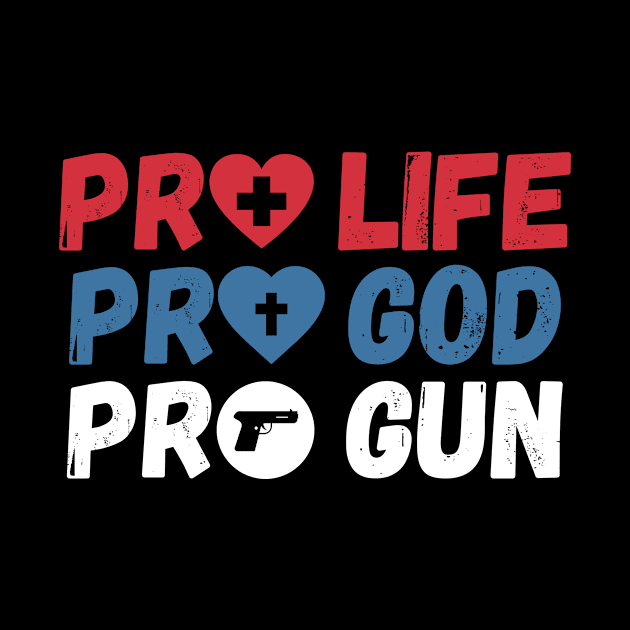 Pro Life Pro God Pro Gun by FunnyStylesShop