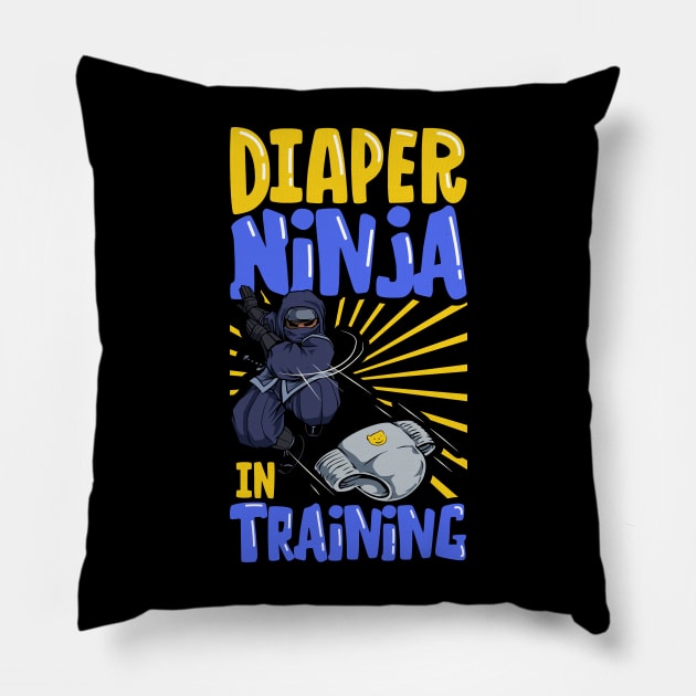 Diaper Ninja - diaper changer Pillow by Modern Medieval Design