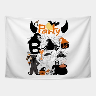 Cat Party Halloween Tapestry