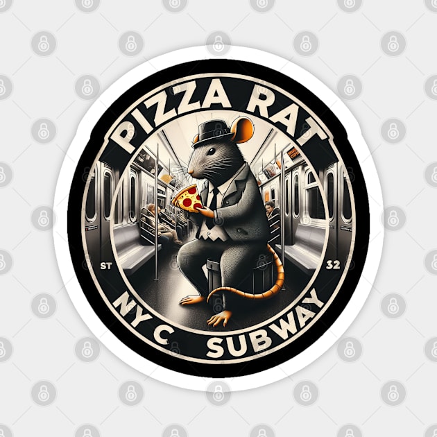 Pizza Rat New York Subway NYC Subway Train Magnet by Nysa Design