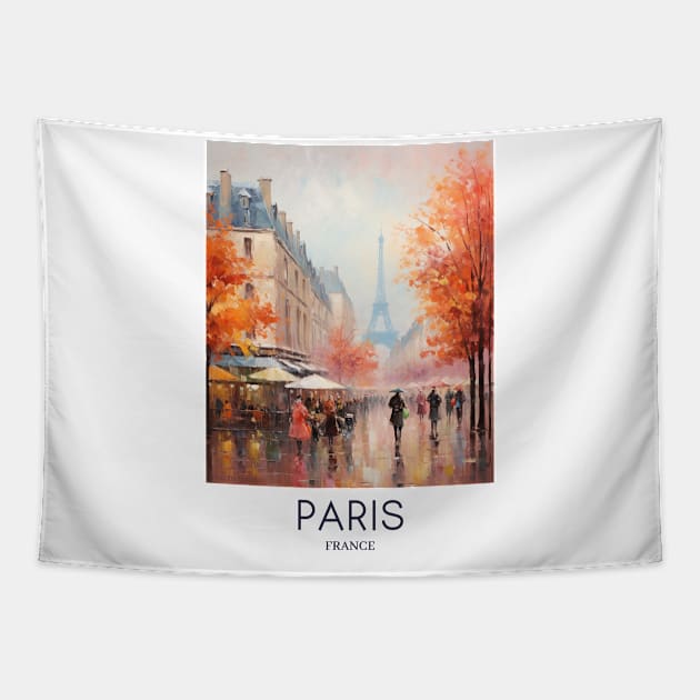 An Impressionist Painting of Paris - France Tapestry by Studio Red Koala