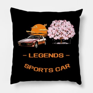 LEGENDS SPORTS CAR LOVER VINTAGE SUNSET SAKURA BLOSSOM TREE Pillow