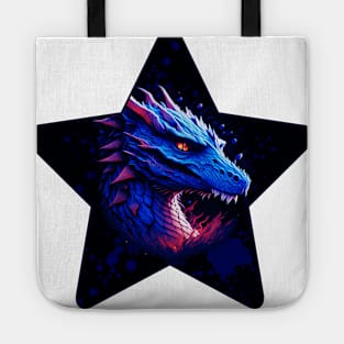 Fantastic digital art of a blue Dragon Tote