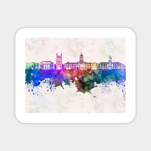 Columbia MO skyline in watercolor background Magnet