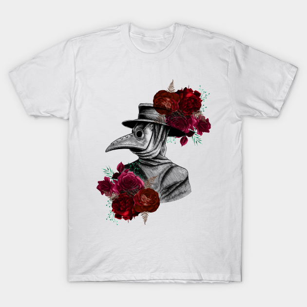 Discover Vintage Plague Doctor and Roses - Plague Doctor - T-Shirt