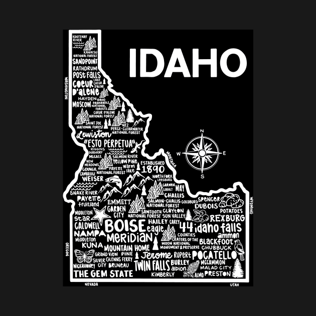 Idaho map by fiberandgloss