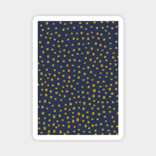 Mustard Yellow Spots on Dark Blue Magnet