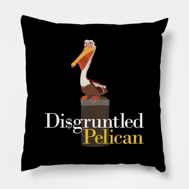 Di$gruntled Pelican Pillow by jkwatson5