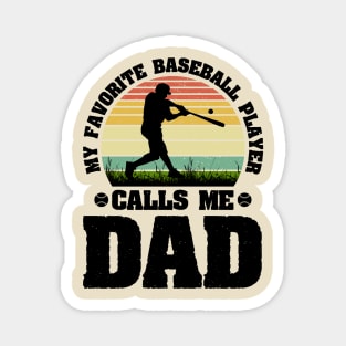 Retro Baseball PLAYER DAD Magnet