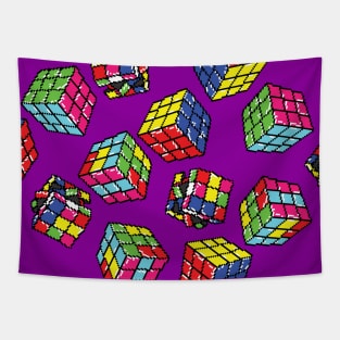 Test Signal Rubik's Cube Pixel Art Pattern Tapestry