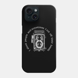 Retro Camera - Shoot Joke - White Text Phone Case