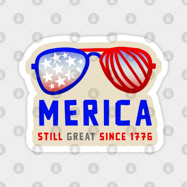 Merica 4th of July Shade Design 3 Magnet by Eyanosa