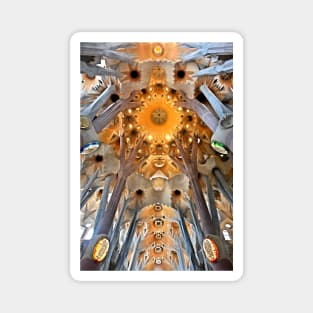 Looking upwards in the Sagrada Familia Magnet