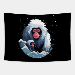 Snow Monkey Fathers Day Tapestry