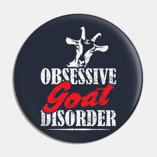 Obsessive Goat Disorder Goat Distressed Retro Vintage Style Pin