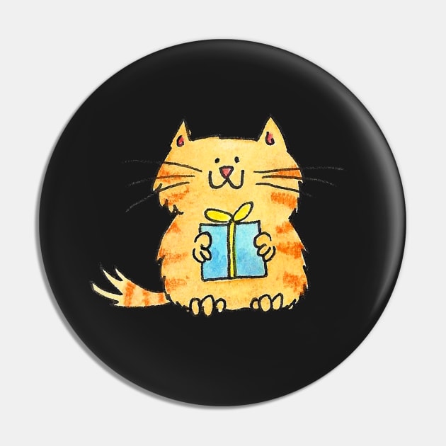 Cat with present Pin by nicolejanes