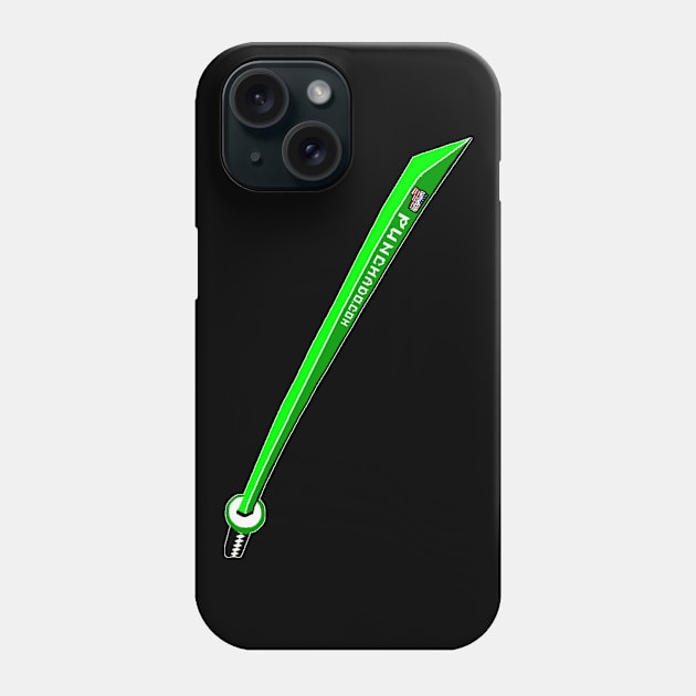 Katana with Blank Text, v. Code Green Lime Phone Case by punchado