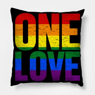 ONE LOVE - LGBT Rainbow Pride Flag Pillow