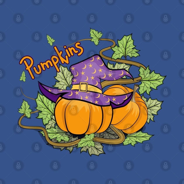 Pumpkins Art - Witch Hat by Designoholic