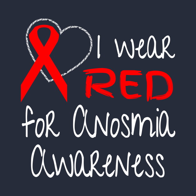 I Wear Red For Anosmia Awareness Ribbon by nikkidawn74