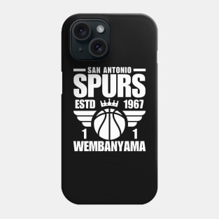 San Antonio Spurs Wembanyama 1 Basketball Retro Phone Case