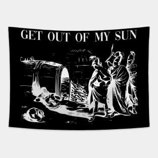 Diogenes to Alexander, the Great: Get out of my sun Tapestry