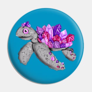 Crystal turtle Pin