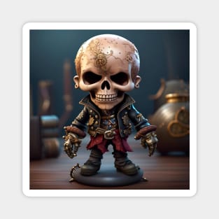 Skull Pirate Bobblehead Magnet