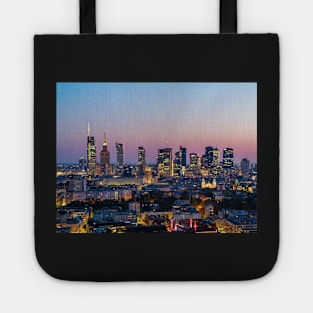 Warsaw city center at dusk Tote