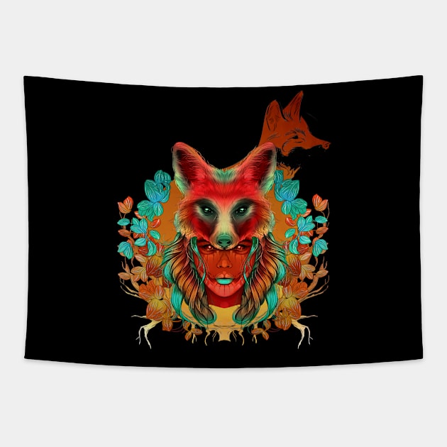 Animal Tribute Spirit Collection Fox Tapestry by hiperionsungod